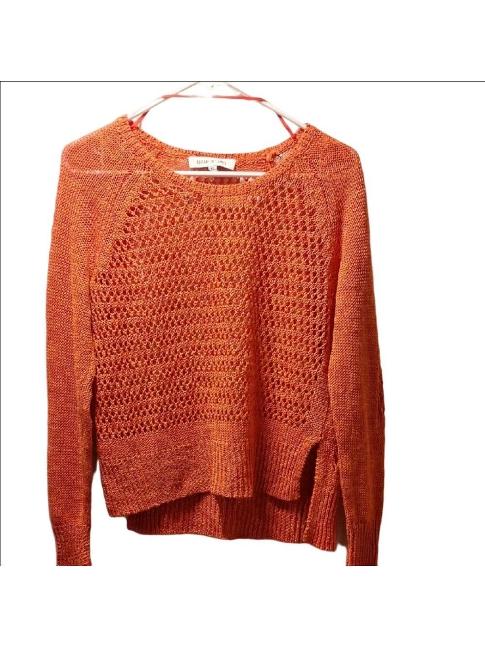 Elizabeth and James Women's Orange Cutout Sweater XS